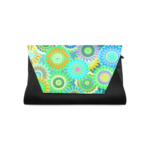 Funky flowers green Clutch Bag (Model 1630)