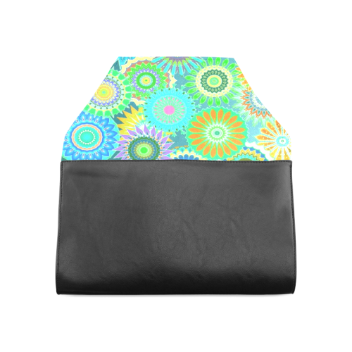 Funky flowers green Clutch Bag (Model 1630)