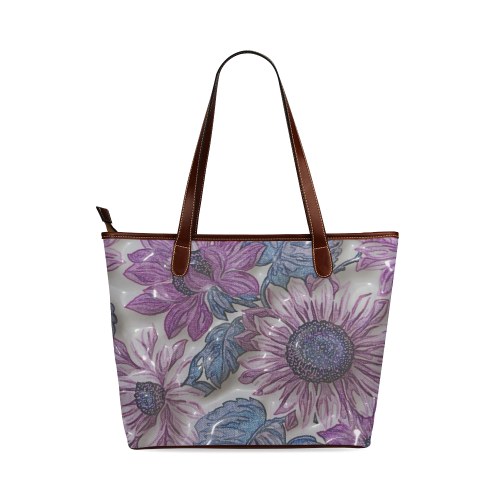 plastic flowers Shoulder Tote Bag (Model 1646)