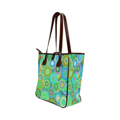 Funky flowers green Classic Tote Bag (Model 1644)