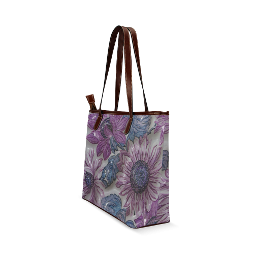 plastic flowers Shoulder Tote Bag (Model 1646)