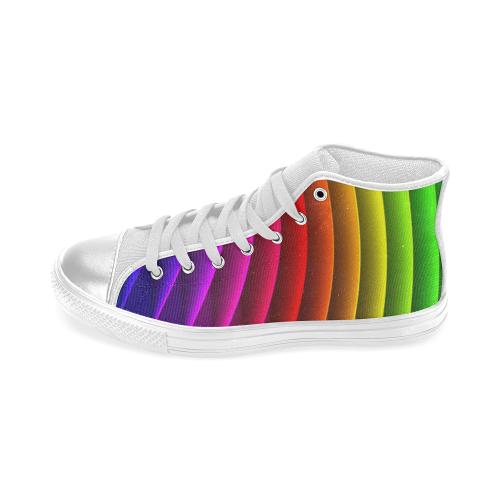 Colorful Rainbow Women's Classic High Top Canvas Shoes (Model 017)