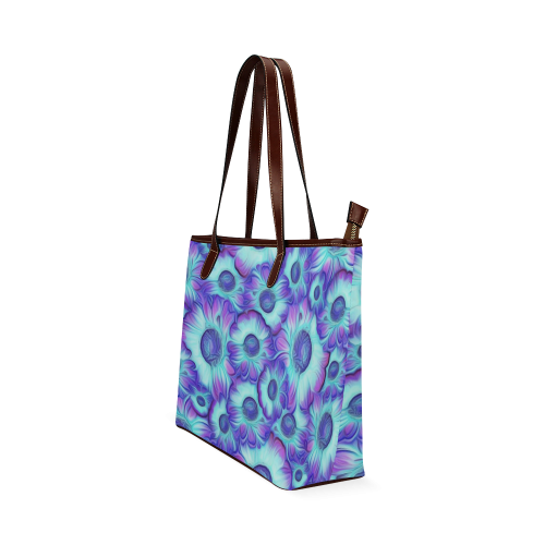 flashy blue flowers Shoulder Tote Bag (Model 1646)