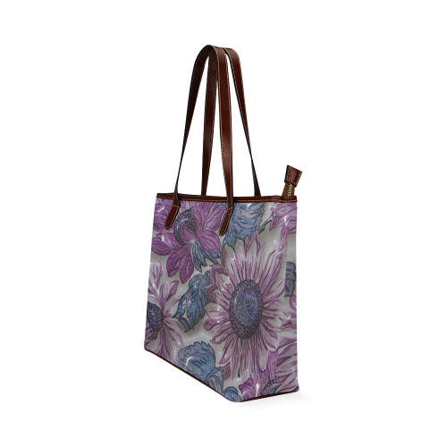 plastic flowers Shoulder Tote Bag (Model 1646)