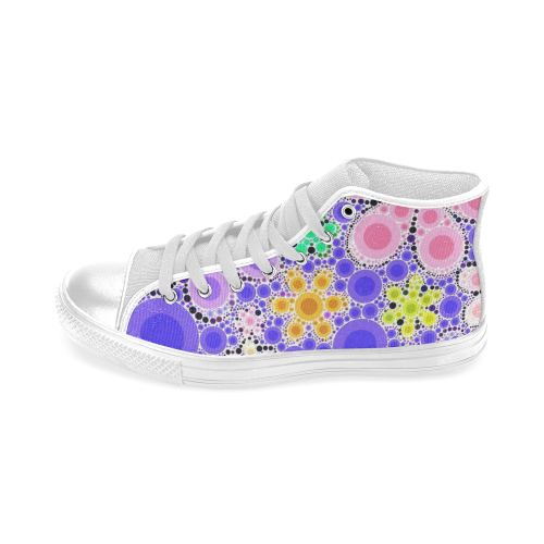 Bubble Flowers Men’s Classic High Top Canvas Shoes (Model 017)