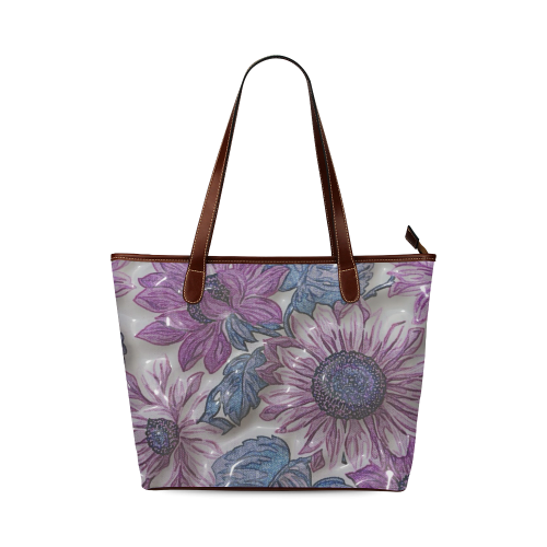 plastic flowers Shoulder Tote Bag (Model 1646)