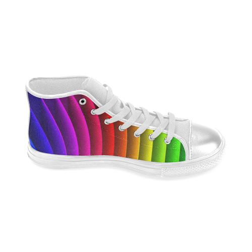 Colorful Rainbow Women's Classic High Top Canvas Shoes (Model 017)
