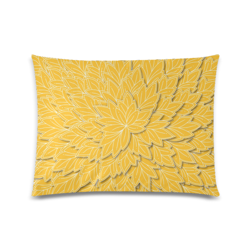 floating leaf pattern sunny yellow white Custom Picture Pillow Case 20"x26" (one side)