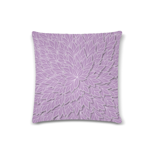 floating leaf pattern violet lilac white Custom Zippered Pillow Case 16"x16" (one side)