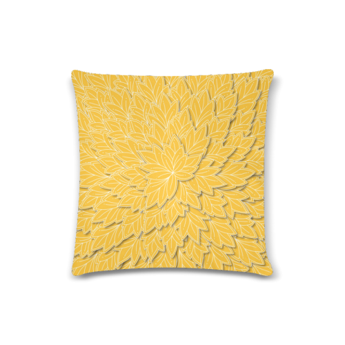 floating leaf pattern sunny yellow white Custom Zippered Pillow Case 16"x16" (one side)