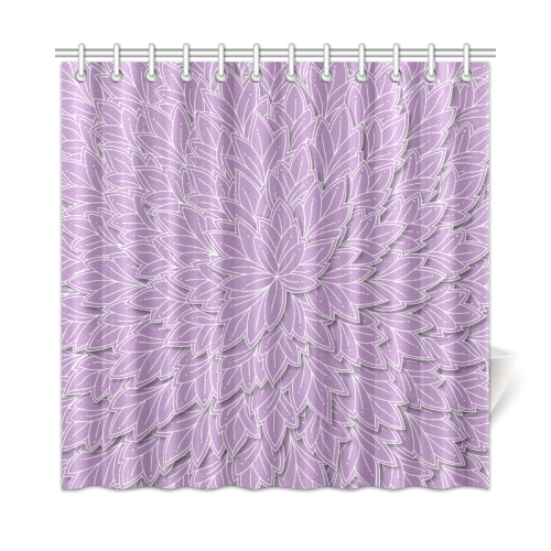 floating leaf pattern violet lilac white Shower Curtain 72"x72"