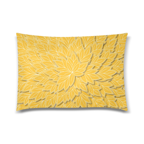 floating leaf pattern sunny yellow white Custom Zippered Pillow Case 20"x30" (one side)