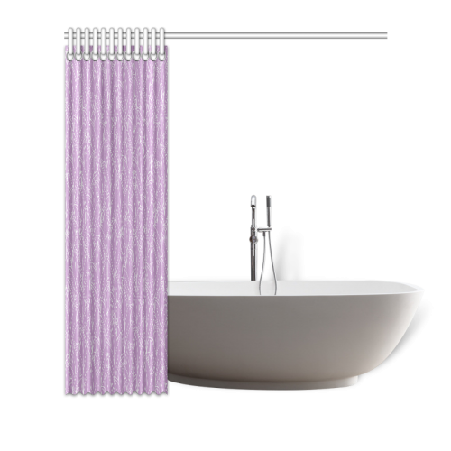 doodle leaf pattern purple lilac white Shower Curtain 66"x72"
