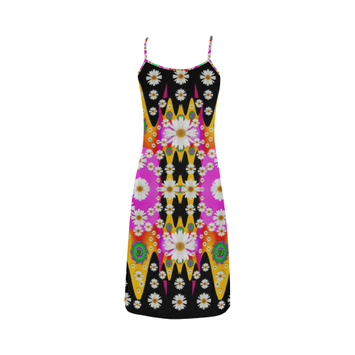 flowers above and under the peaceful sky Alcestis Slip Dress (Model D05)