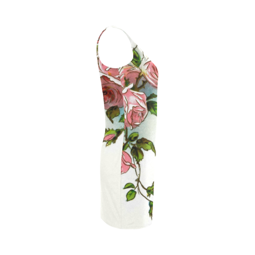 Vintage Pink Rose Floral Medea Vest Dress (Model D06)