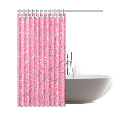 floating leaf pattern pink white Shower Curtain 69"x72"