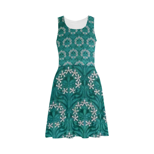 Vintage Floral Teal Atalanta Sundress (Model D04)