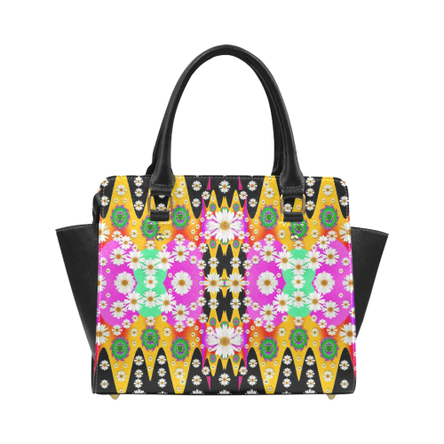 flowers above and under the peaceful sky Classic Shoulder Handbag (Model 1653)