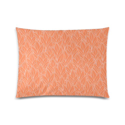 doodle leaf pattern orange white
