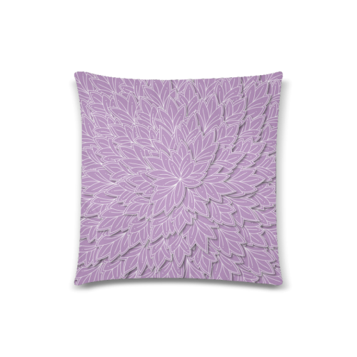 floating leaf pattern violet lilac white Custom Zippered Pillow Case 18"x18"(Twin Sides)