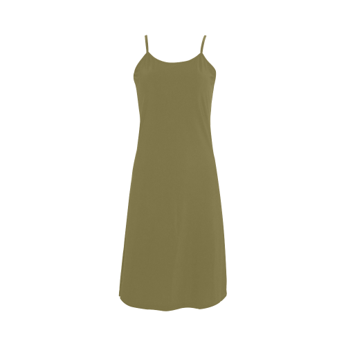 Green Moss Color Accent Alcestis Slip Dress (Model D05)