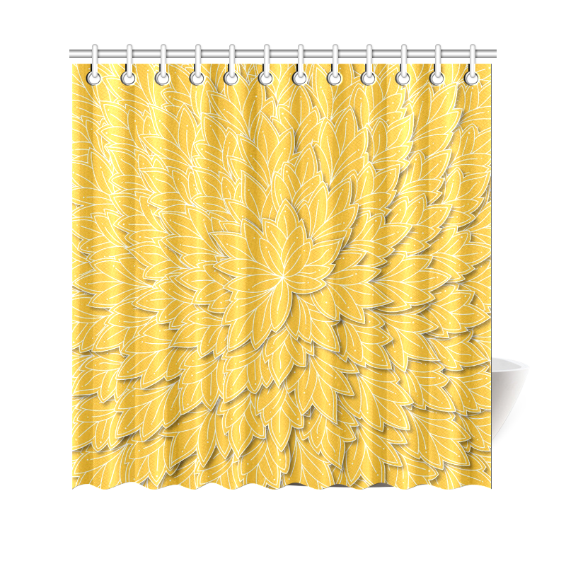 floating leaf pattern sunny yellow white Shower Curtain 69"x70" ID