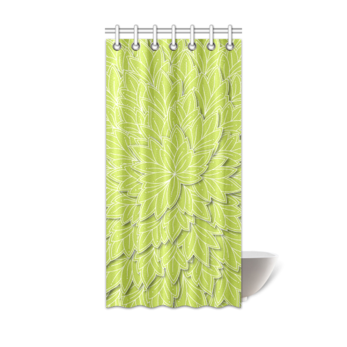 floating leaf pattern spring green white nature Shower Curtain 36"x72"