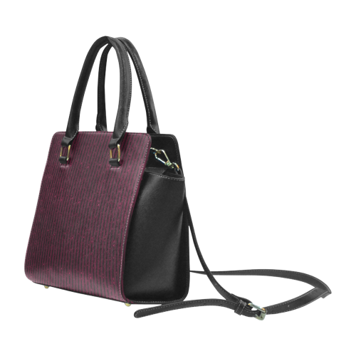 Anemone Glitter Stripe Rivet Shoulder Handbag (Model 1645)