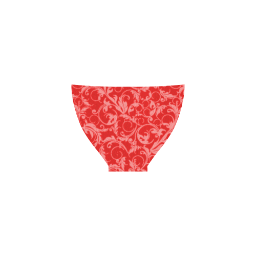 Vintage Swirls Coral Red Custom Bikini Swimsuit