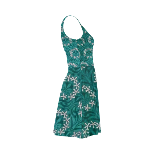 Vintage Floral Teal Atalanta Sundress (Model D04)