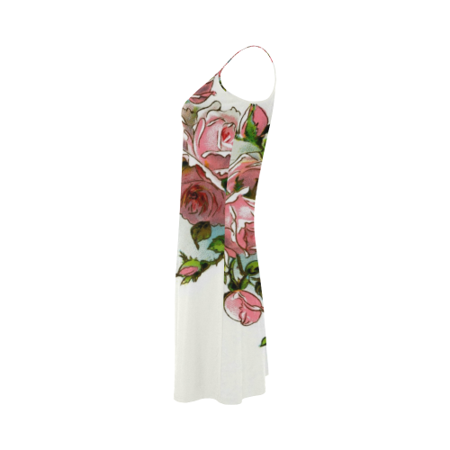 Vintage Pink Rose Floral Alcestis Slip Dress (Model D05)