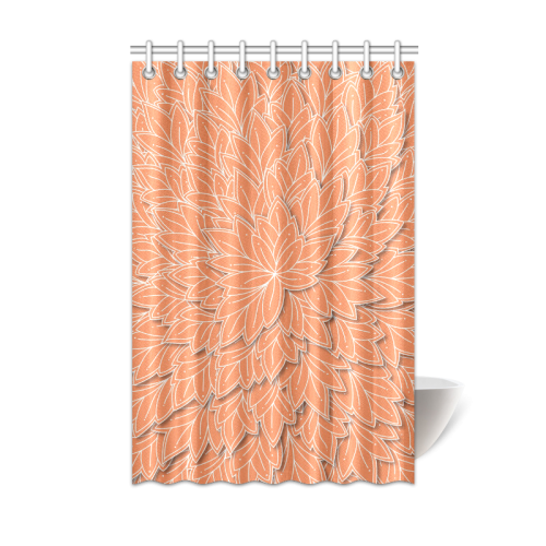 floating leaf pattern orange white Shower Curtain 48"x72"