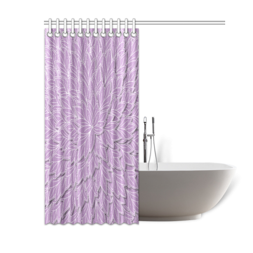 floating leaf pattern violet lilac white Shower Curtain 60"x72"