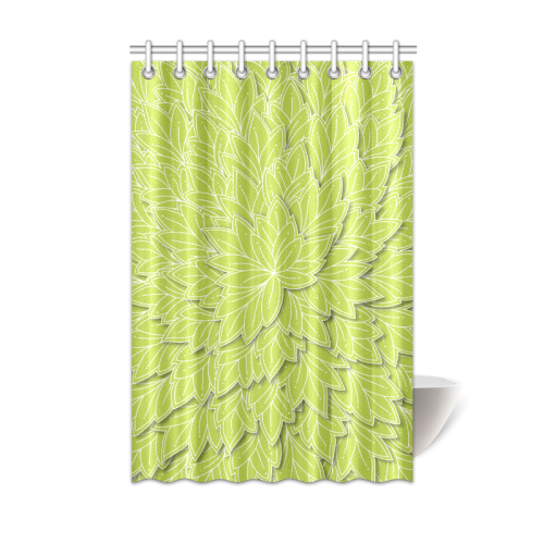 floating leaf pattern spring green white nature Shower Curtain 48"x72"