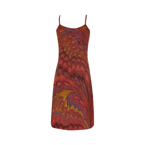Vintage Marbleized Coral Alcestis Slip Dress (Model D05)