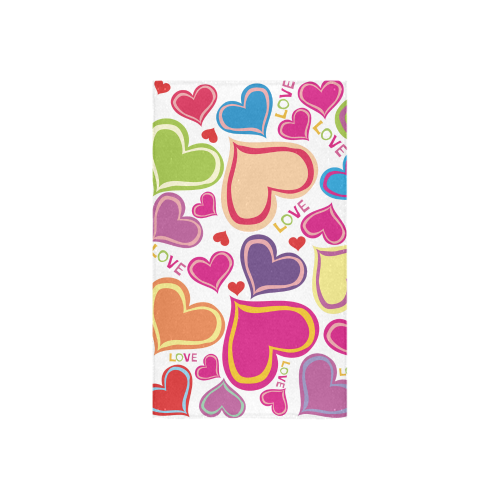 Cute Hearts Background Custom Towel 16"x28"