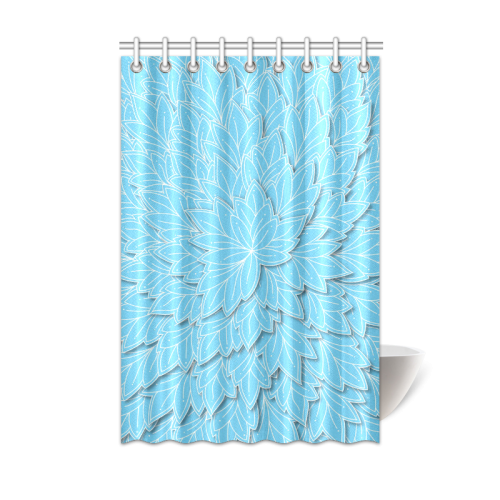 floating leaf pattern bright blue white Shower Curtain 48"x72"