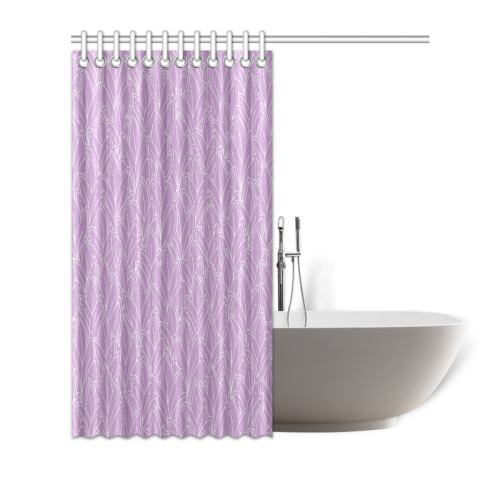 doodle leaf pattern purple lilac white Shower Curtain 66"x72"