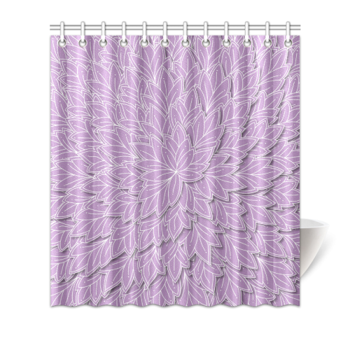 floating leaf pattern violet lilac white Shower Curtain 66"x72"