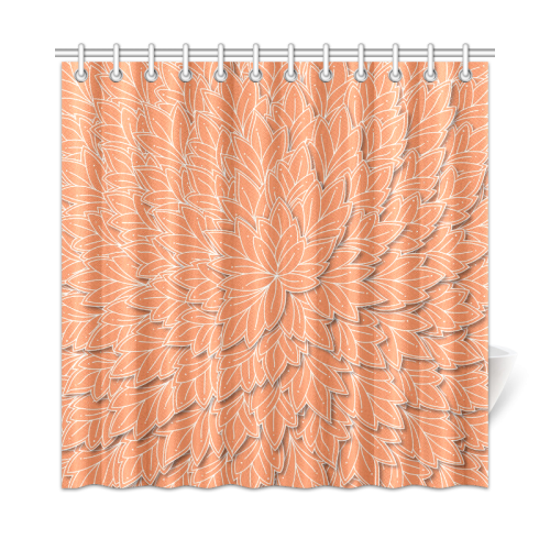 floating leaf pattern orange white Shower Curtain 72"x72"