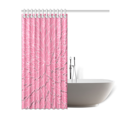 floating leaf pattern pink white Shower Curtain 60"x72"