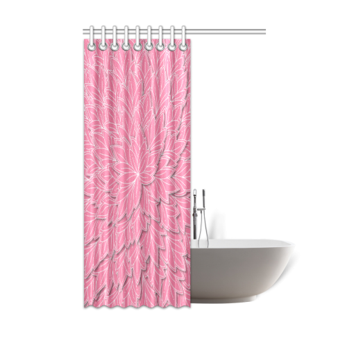 floating leaf pattern pink white Shower Curtain 48"x72"
