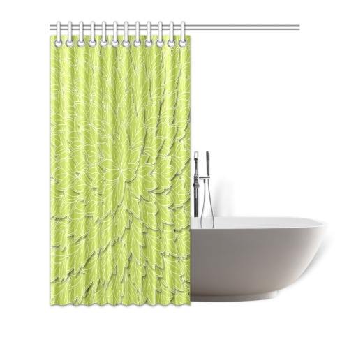 floating leaf pattern spring green white nature Shower Curtain 72"x72"