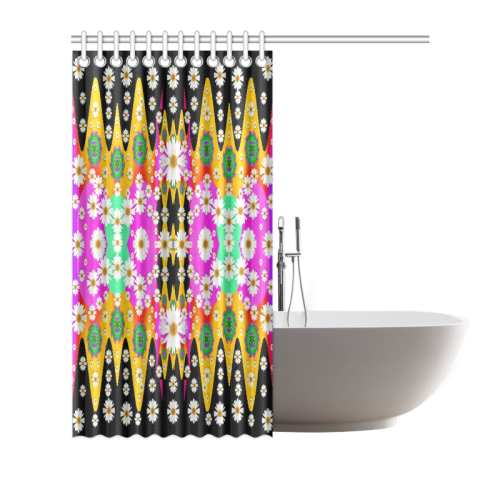 flowers above and under the peaceful sky Shower Curtain 72"x72"