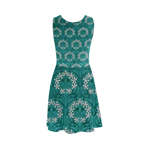 Vintage Floral Teal Atalanta Sundress (Model D04)