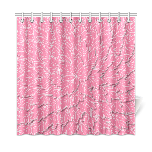 floating leaf pattern pink white Shower Curtain 72"x72"
