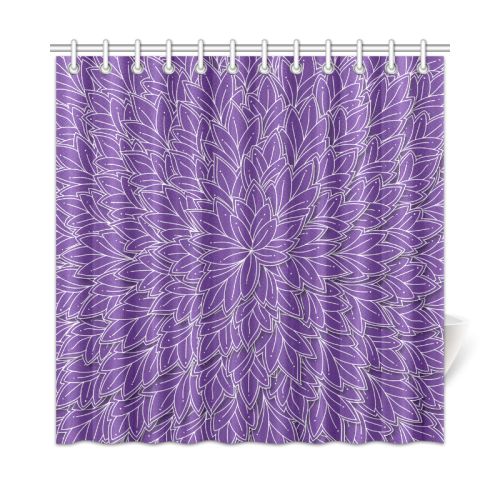 floating leaf pattern royal purple white Shower Curtain 72"x72"