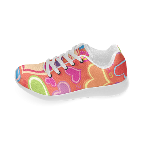 Cute Hearts background Women’s Running Shoes (Model 020)