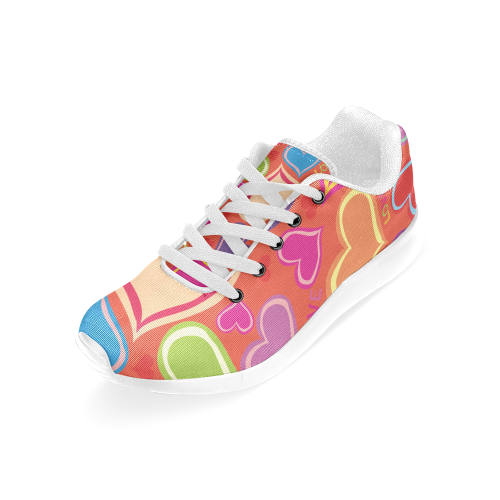 Cute Hearts background Women’s Running Shoes (Model 020)
