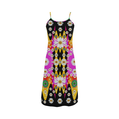 flowers above and under the peaceful sky Alcestis Slip Dress (Model D05)